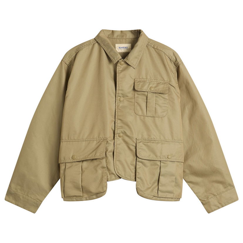 Takki BEAMS Chambray Gabardine Short Fishing Jacket Beige | 1318-0412-120-20