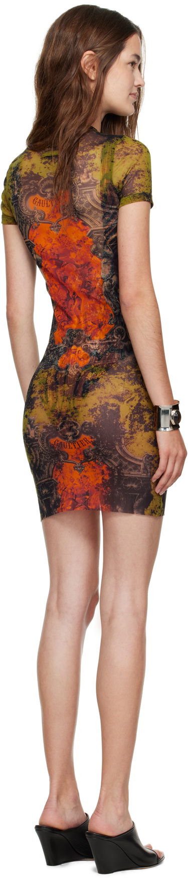 Mekko Jean Paul Gaultier Jean Paul Gaultier 'The Médaillon' Mesh Graphic Minidress Monivärinen | 25/03-W-DR024-M006P-004115, 2