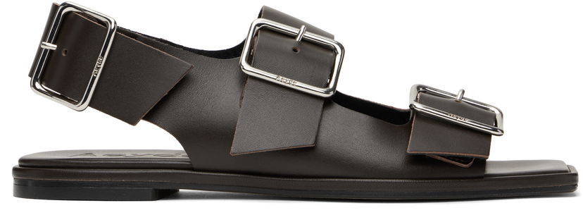 Vaatteet Aeyde Aeyde Thekla Leather Slingback Sandals Ruskea | A11-FS-BRNS08FL65-SS25-953-001