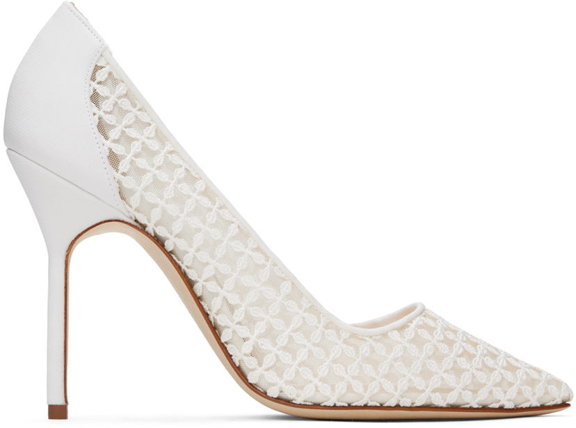 Asusteet Manolo Blahnik Manolo Blahnik BBLA Lace Pumps Valkoinen | 423-1744