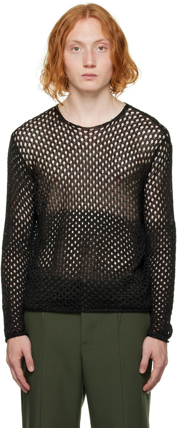 Villapaita Dion Lee Metallic Long Sleeve Sweater Musta | C7107F22