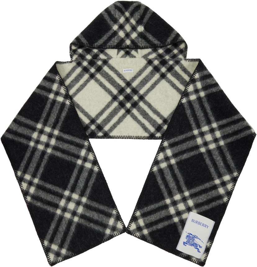 Huivi Burberry Burberry Check Hooded Scarf Musta | 8115260
