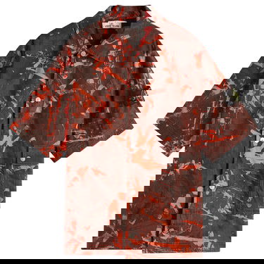 Paita Stone Island Stone Island Scan Camo Ripstop-OVD Short Sleeve Shirt, Size Large Oranssi | K1S151100012-V0029, 0