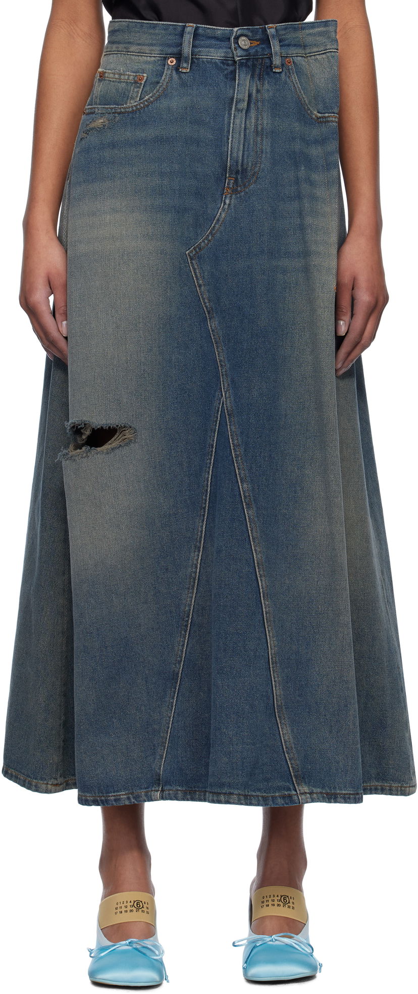 Hame Maison Margiela Maison Margiela Darting Denim Midi Skirt Sininen | S52ME0022 M30017