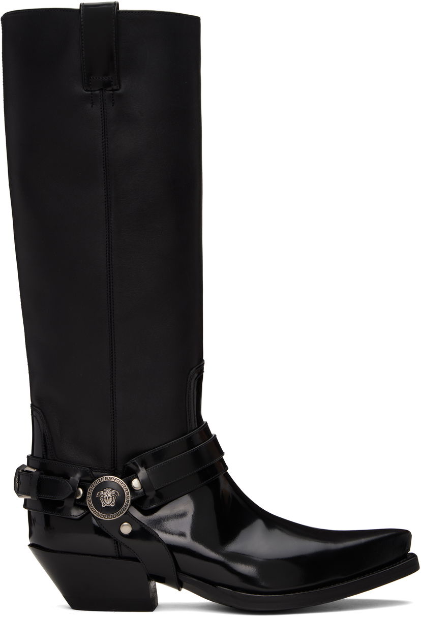 Vaatteet Versace Versace Texano Knee-High Boots Musta | 1016746_1A12155_1B00I