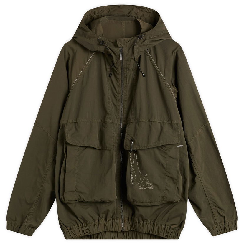 Tuulitakki ROA And Wander Garment Dye Nylon Hooded Jacket Vihreä | 5745221536-180
