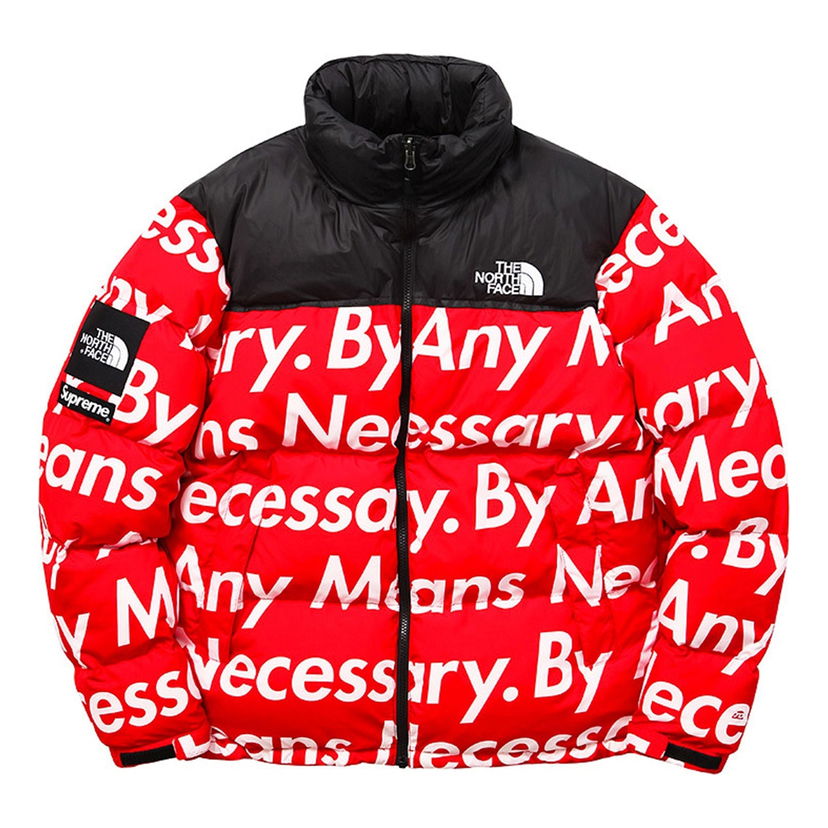Puffer takki Supreme Nuptse 'By Any Means' Puffer Jacket Punainen | SUP-FW15-621