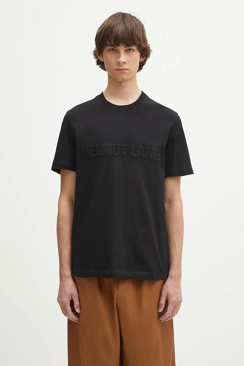 T-paita Helmut Lang Helmut Lang Embossed Logo T-Shirt Musta | P01HM508