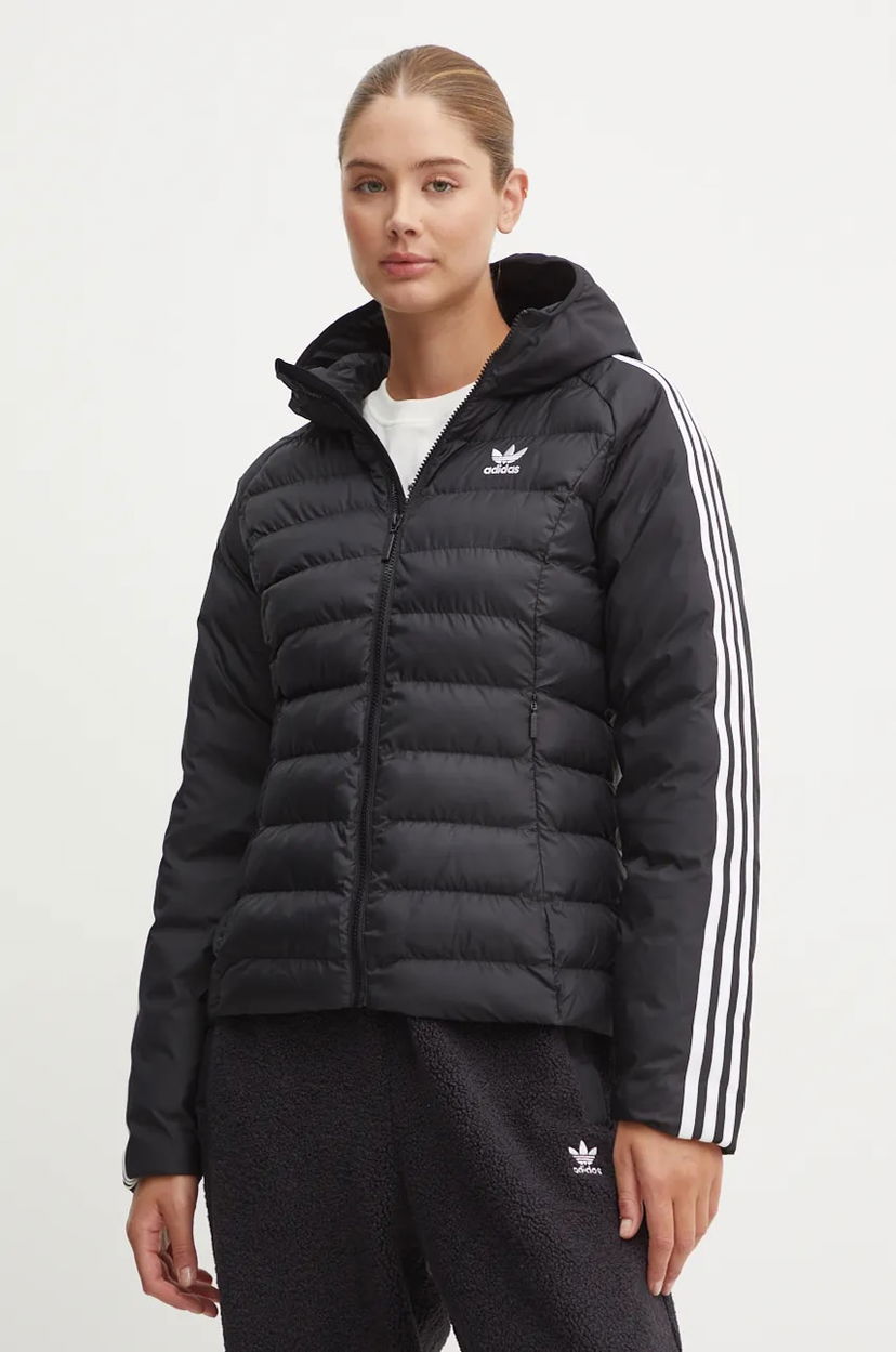 Puffer takki adidas Originals adidas Originals Hooded Puffer Jacket Musta | IW5849