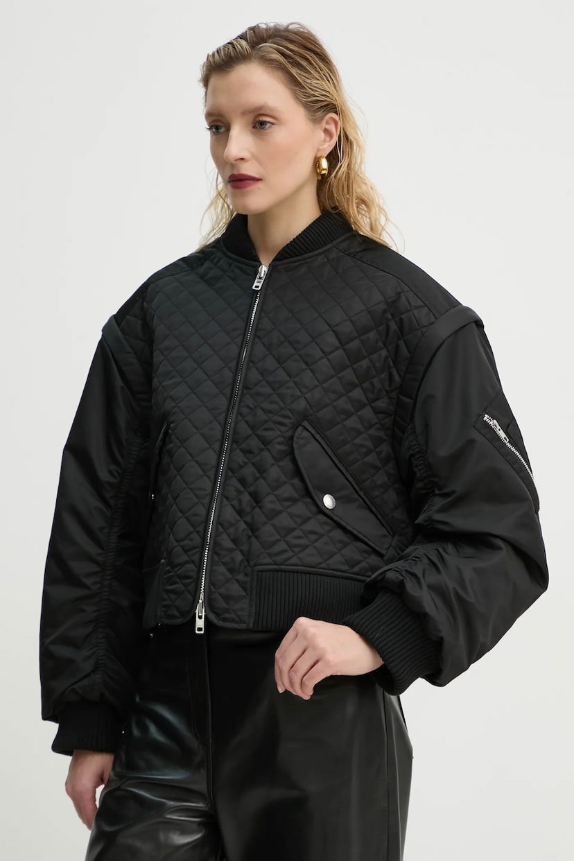 Bomber-takki STAND STUDIO Stand Studio Kezia Quilted Bomber Jacket Musta | 66377.8669