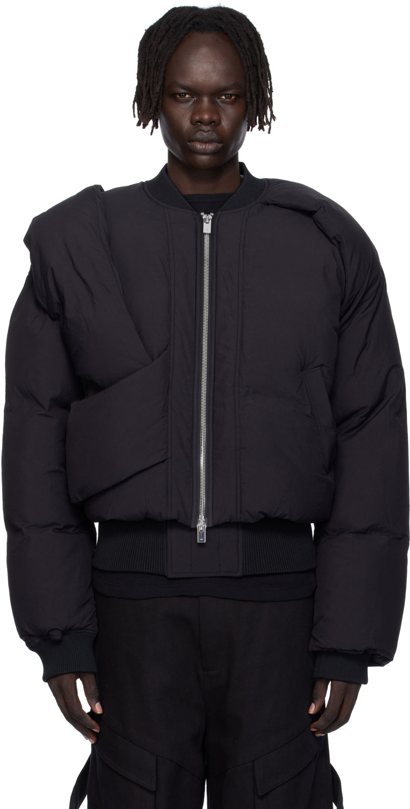 Bomber-takki HELIOT EMIL Heliot Emil Altair Puffer Bomber Jacket Musta | AW25_M_02_163_BLK01