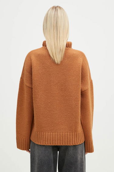 Villapaita JW Anderson JW Anderson Leather Patch Pocket Turtleneck Jumper Ruskea | KW1292.YN0367.619, 2