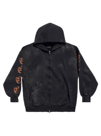 Huppari Balenciaga Heavy Metal Zip-Up Small Fit Hoodie Musta | 744454TOVD81055