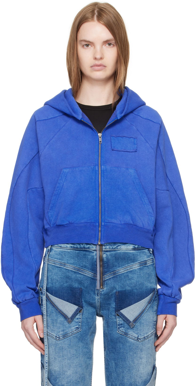 Huppari Ottolinger Ottolinger Multiline Zip Hoodie Sininen | 115-600415-03