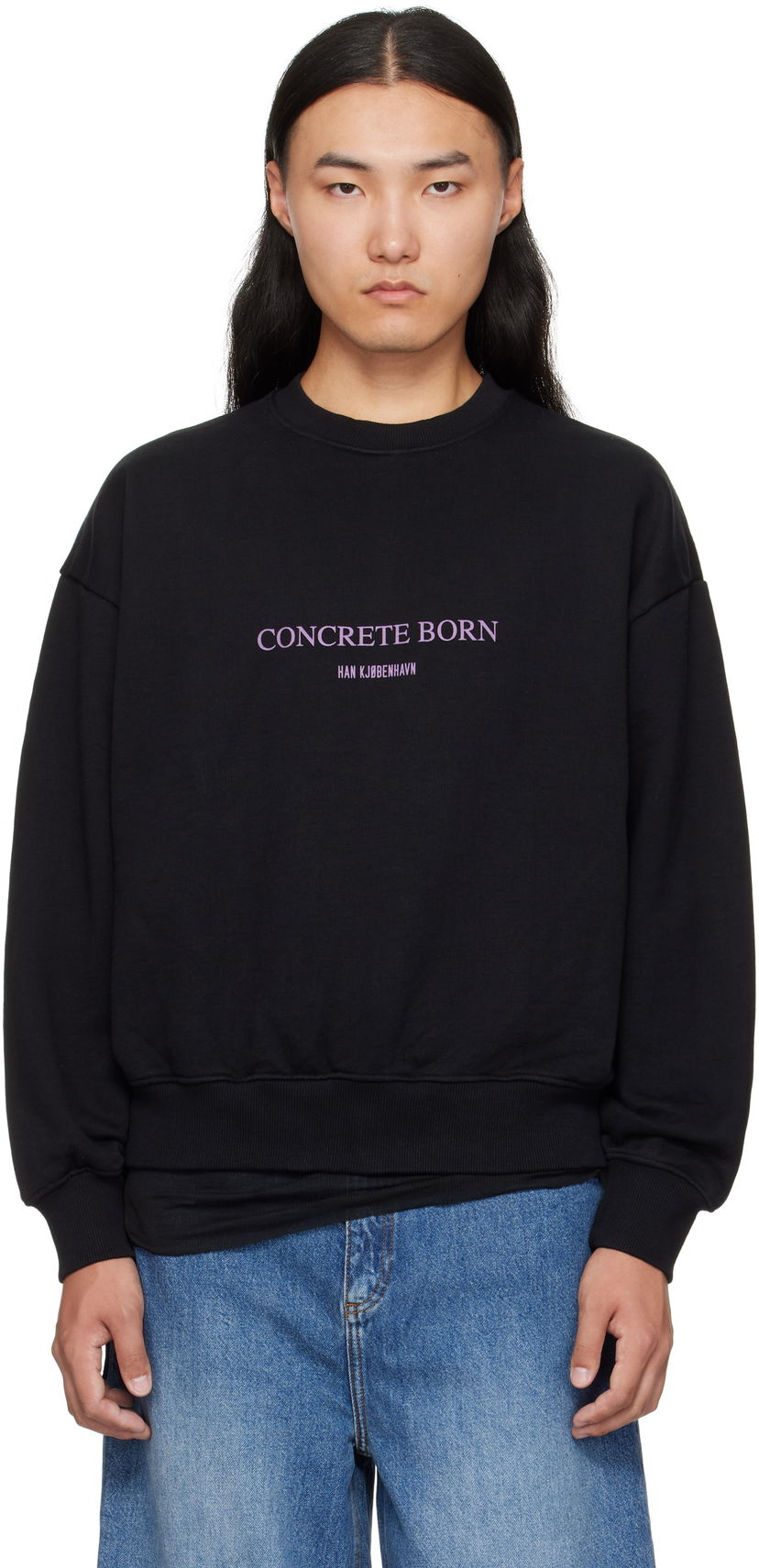 Huppari Han Kjøbenhavn Han Kjobenhavn Logo Oversized Crewneck Sweatshirt Musta | M-134724