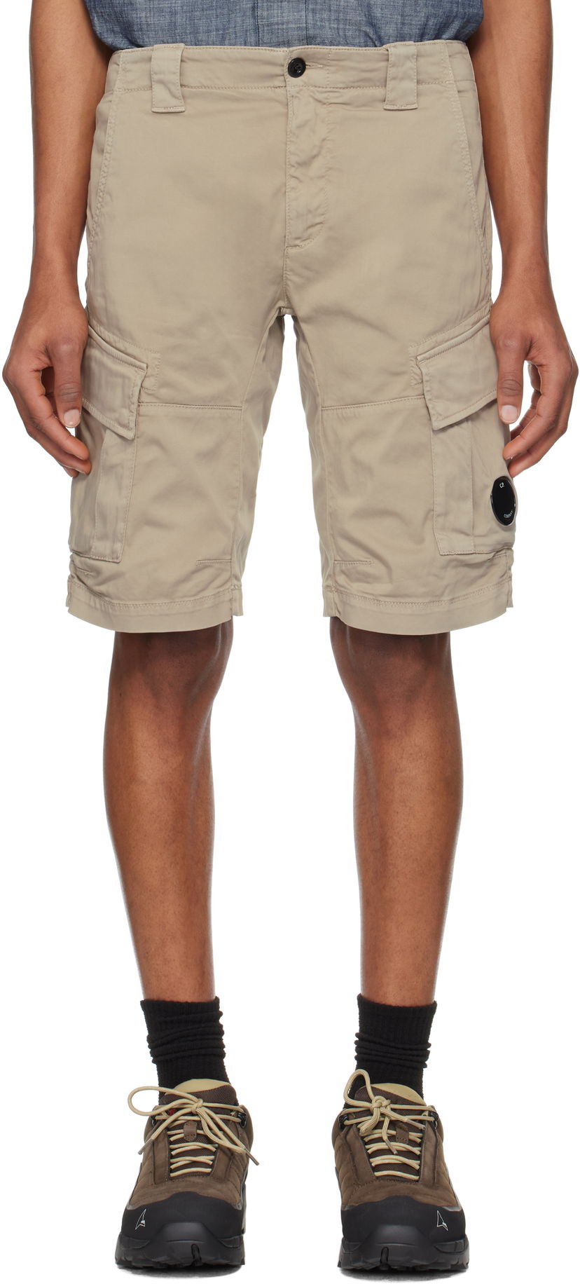 Shortsit C.P. Company C.P. Company Stretch Sateen Cargo Shorts Beige | 18CMBE116A005694G