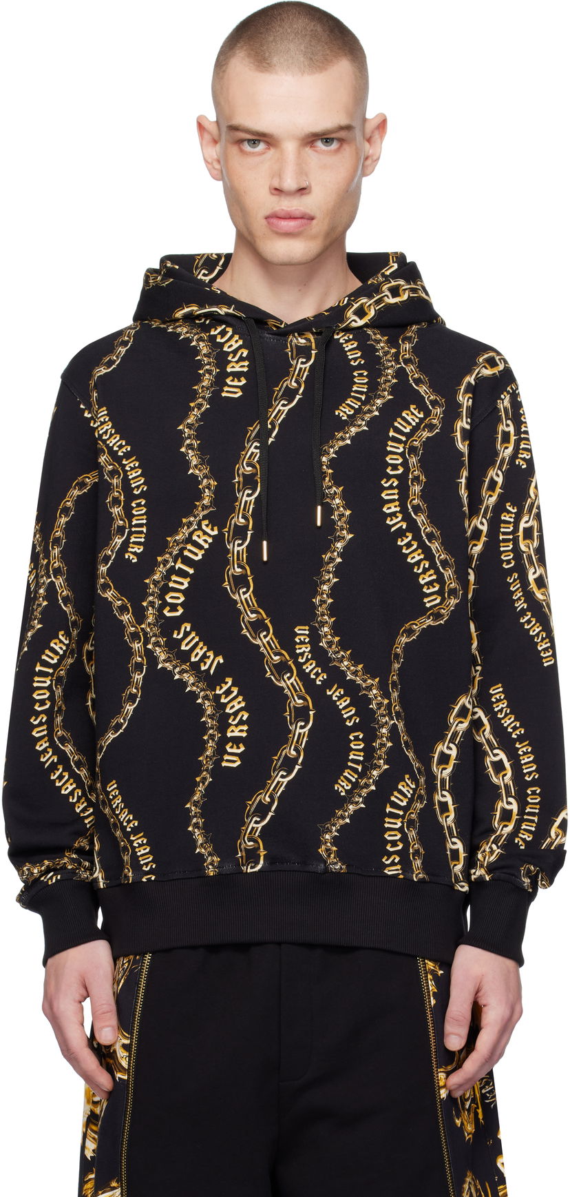 Huppari Versace Chain Couture Print Hoodie Musta | E77GAI3H0_EFS160