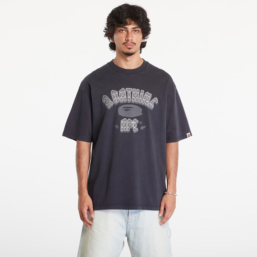 T-paita BAPE A BATHING APE Garment Dye Rhinestone Logo Relaxed Fit Short Sleeve Tee Charcoal Harmaa | 001CSK801312M CHA