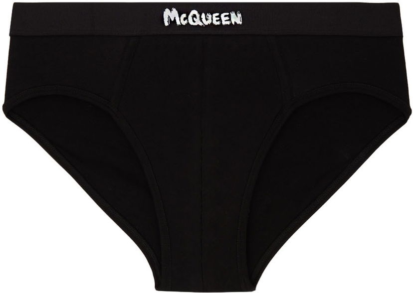Alusvaatteet ja sukat Alexander McQueen Alexander McQueen Graffiti Briefs Musta | 7107514112Q