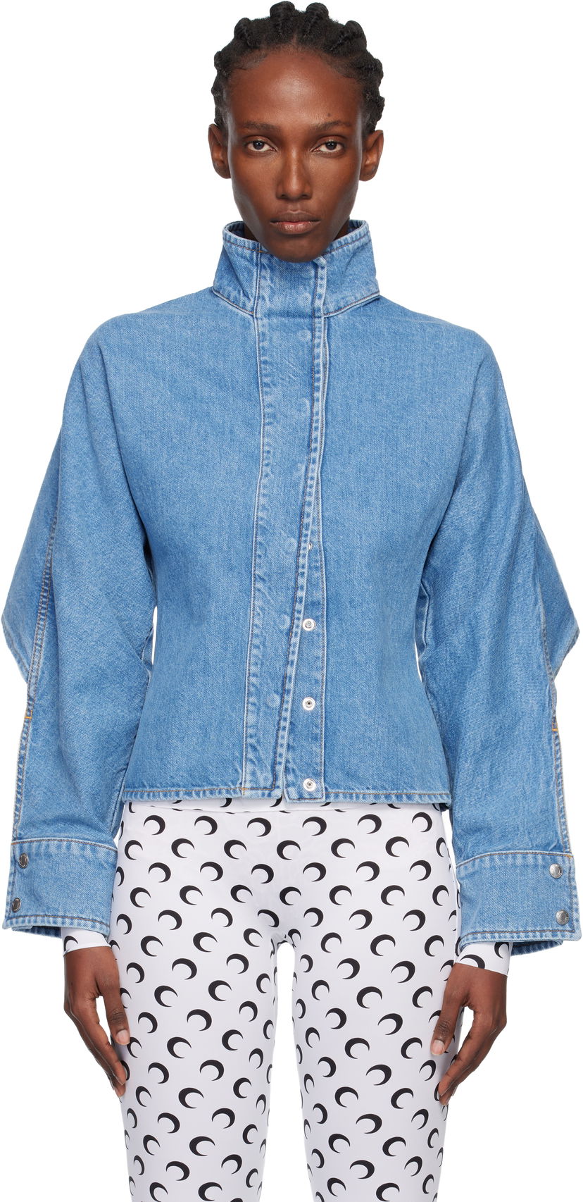 Takki Marine Serre Moon Laser Wash Long Sleeve Denim Jacket Sininen | WSI033ACDEN0002