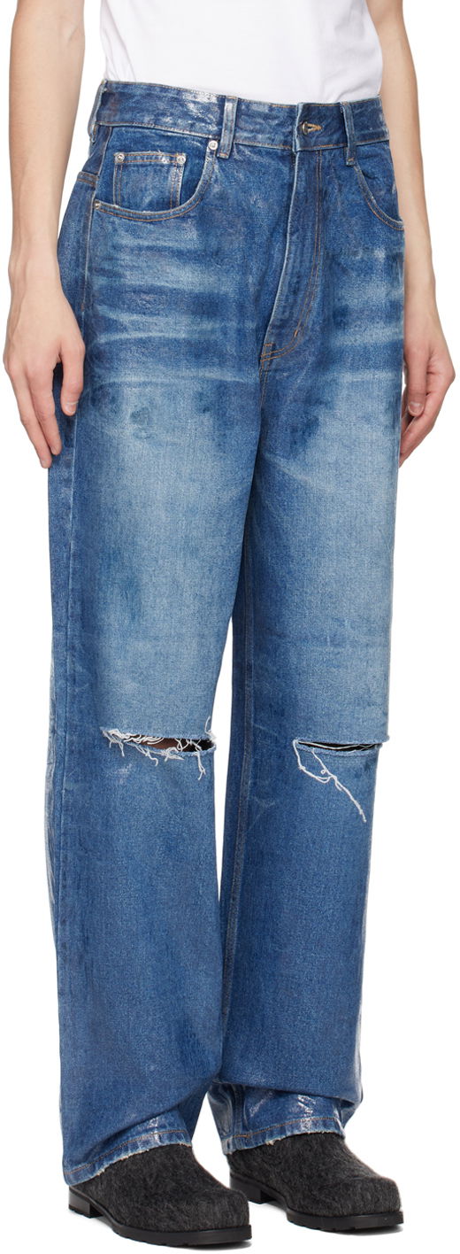 Jeans We11done We11done Foil Distressed Jeans Sininen | WD-DP1-23-342-M-BL, 1