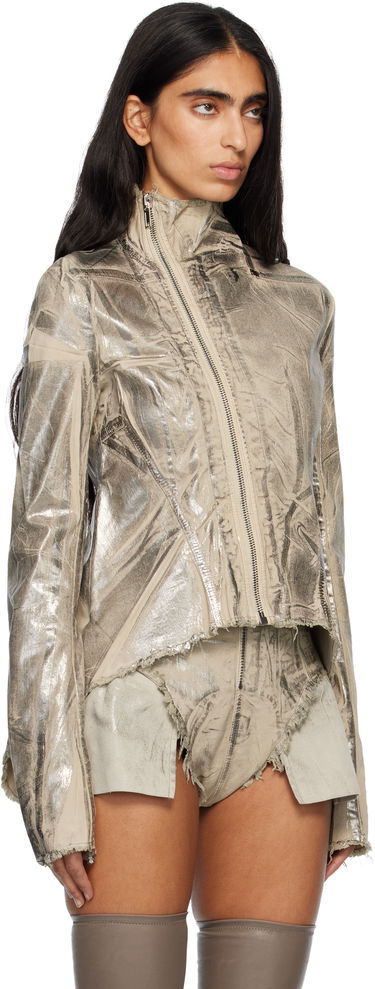Takki Rick Owens Concordians Naska Gary Metallic Crinkled Denim Jacket Metallinen | DS02E7703 SDPF, 1