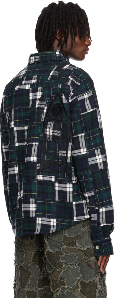 Paita Who Decides War Who Decides War Patched Arch Flannel Shirt Tummansininen | 1110450030SS25, 2