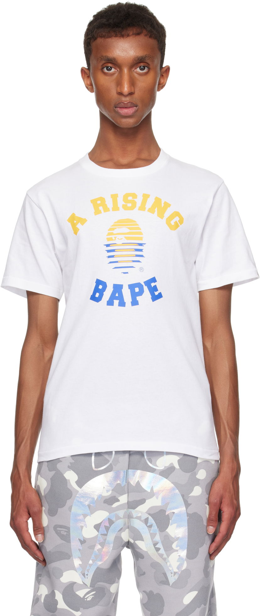 T-paita BAPE 'A Rising' Print T-shirt Valkoinen | 001TEK301047M