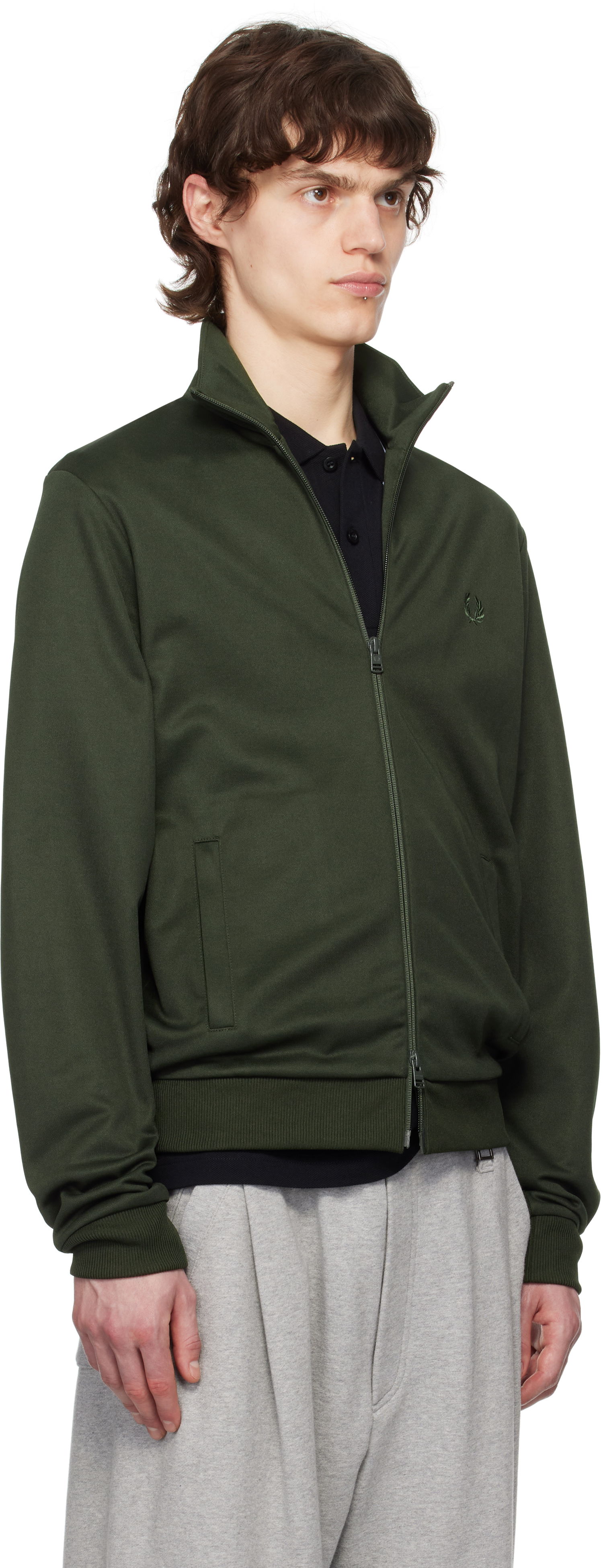 Tuulitakki Fred Perry Fred Perry Tricot Track Jacket Vihreä | J7826, 1