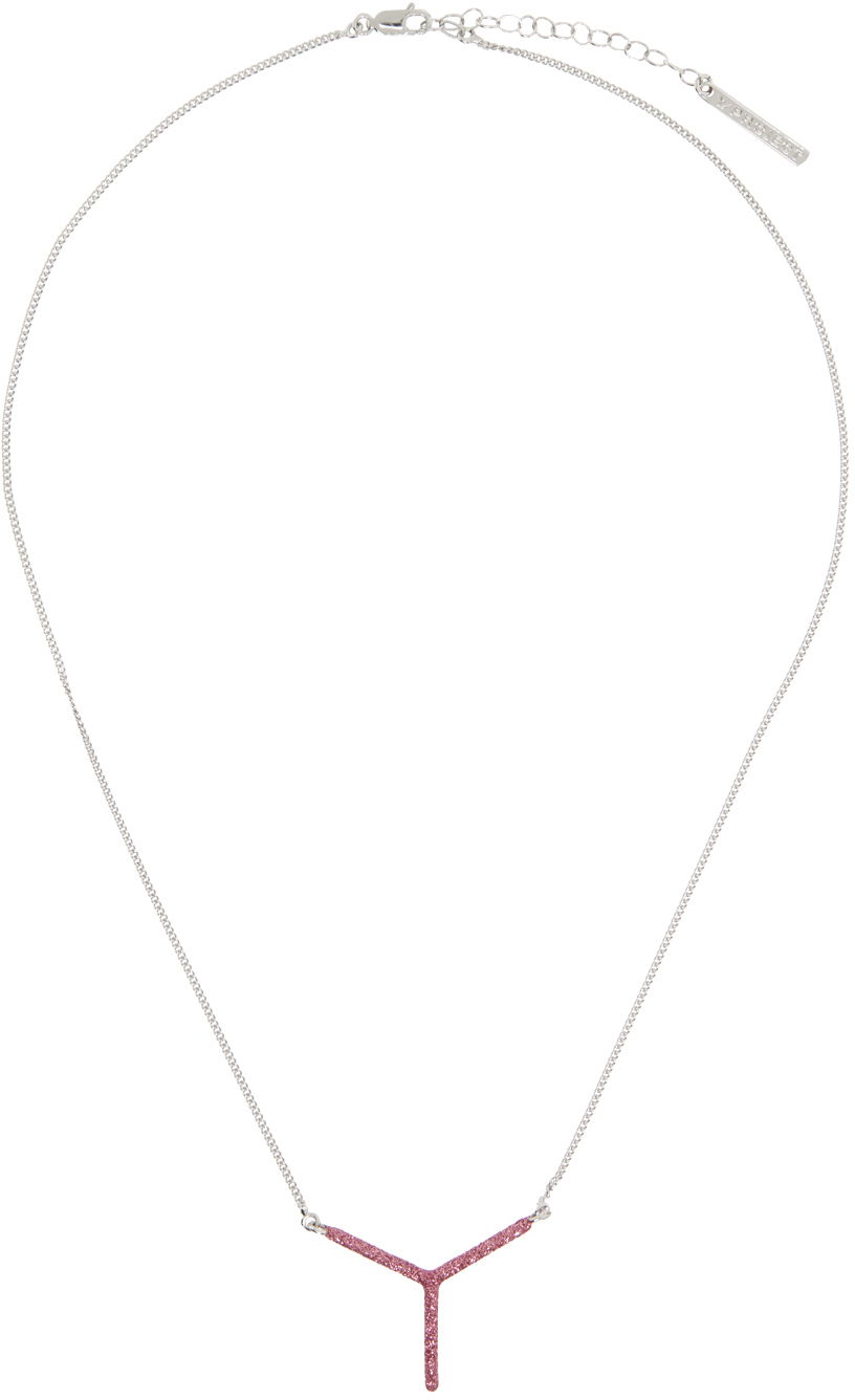 Kaulakoru Y/PROJECT Silver & Pink Mini Y Necklace Metallinen | 640NE001