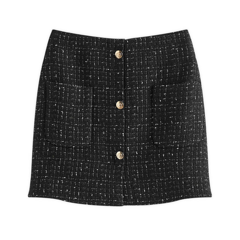 Hame Anine Bing Mateo Tweed Mini Skirt Musta | A-04-3327-CAE28