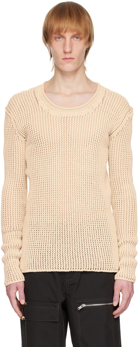 Villapaita Dion Lee Grid Knitted Sweater Beige | C7163R23