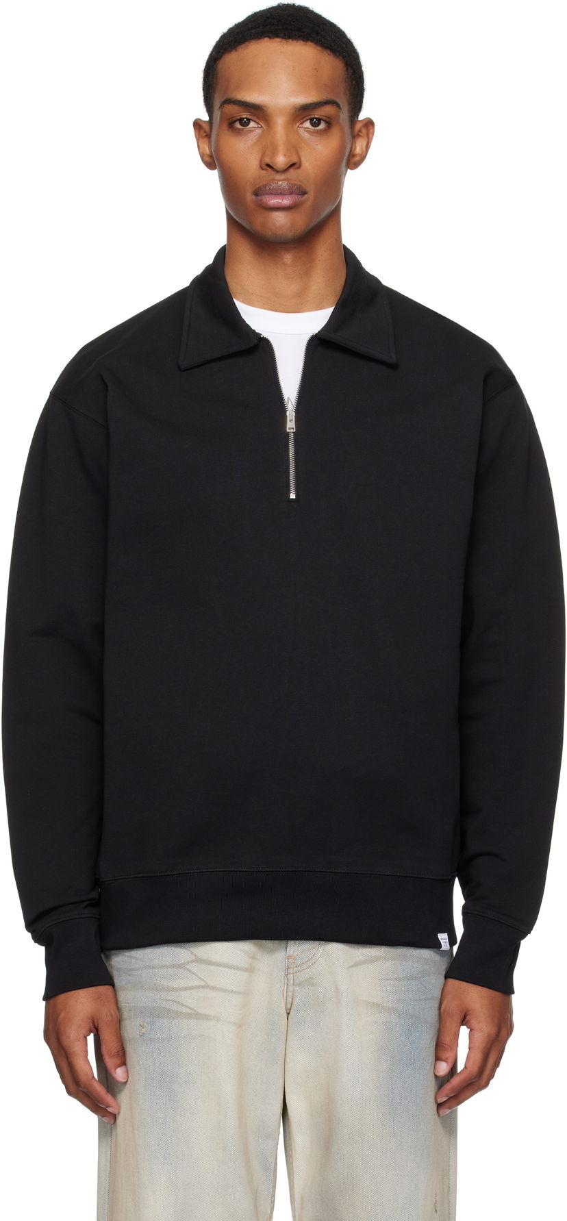 Huppari NORSE PROJECTS Ketel Relaxed Half Zip Sweatshirt Musta | N20-1381