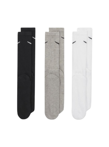 Sukat Nike Cushioned Training Crew Socks (3 Pairs) Metallinen | SX4508-965