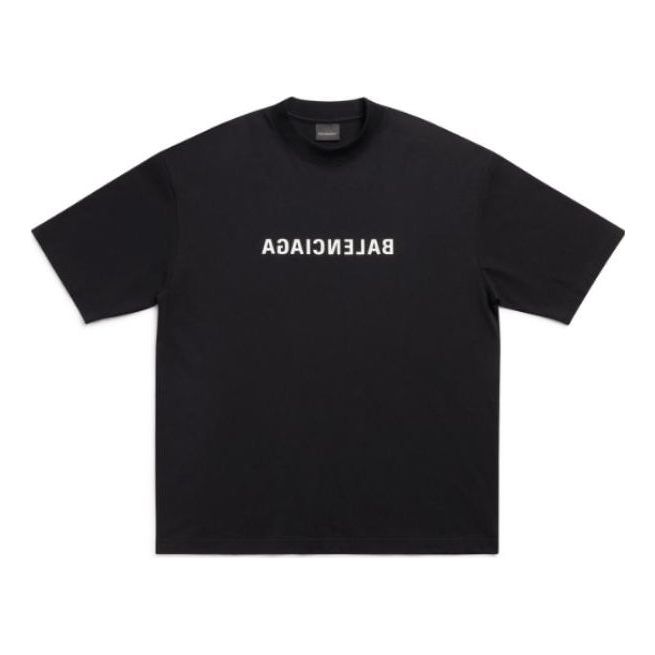 T-paita Balenciaga Mirror Medium Fit T-Shirt Musta | 612966TNVR21070