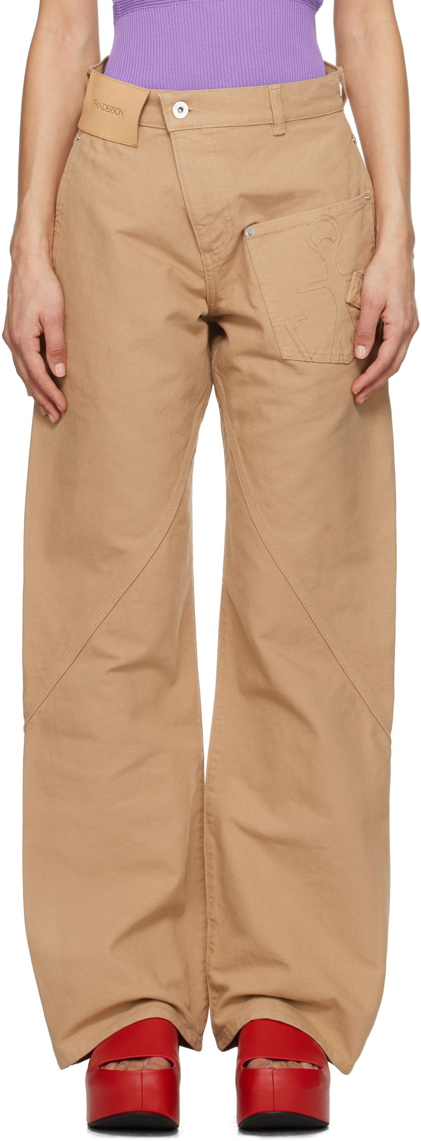 Cargo housut JW Anderson JW Anderson Twisted Workwear Trousers Beige | TR0384-PG1744