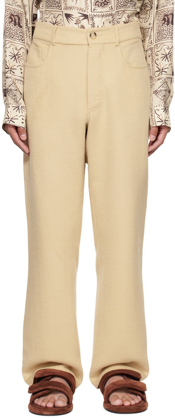 Housut Nanushka Savi Baggy Trousers Beige | NM22PFPA01372