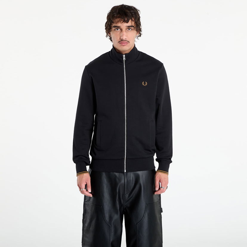 Huppari Fred Perry Fred Perry Zip Through Sweatshirt Musta | J1327 102