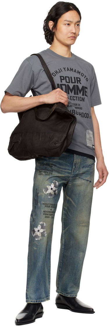 Kangaskassi Yohji Yamamoto YOHJI YAMAMOTO Horse Double Handle Leather Tote Musta | HP-I01-770, 3