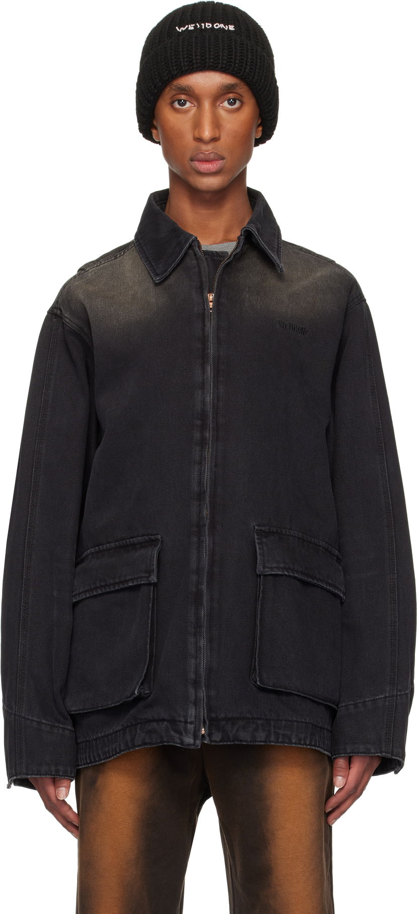 Pipo We11done We11done Classic Washed Denim Jacket Musta | WD-DJ3-24-334-U-BK