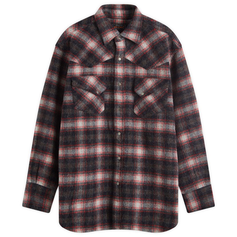 Paita BEAMS Beams Plus Western Wool Shirt, Size Large Monivärinen | 3811-0904-791-19