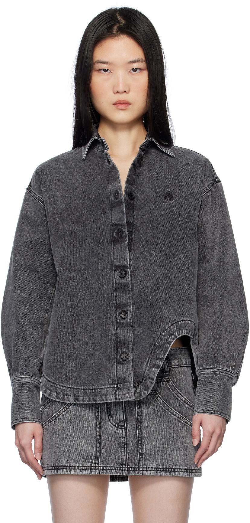 Paita The Attico Attico Eliza Denim Shirt Harmaa | 250WCB00074 DDD104AA