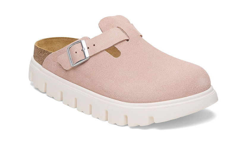 Tennarit ja kengät Birkenstock Boston Chunky Suede Leather Narrow Fit Clog Vaaleanpunainen | 1029125