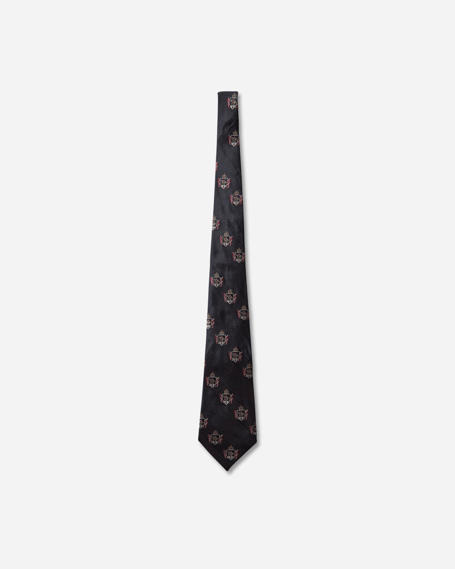 Asusteet Junya Watanabe Silk Tie with Crest Pattern Musta | WP-K408-W25 1, 1