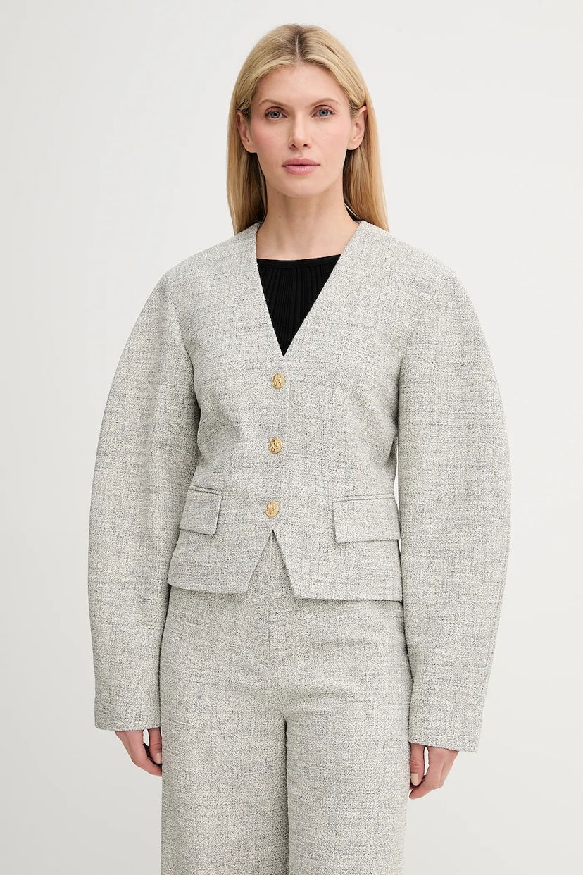 Liivi Nanushka Nanushka Kiyo Cropped Tweed Jacket Harmaa | NW25SSOW30199