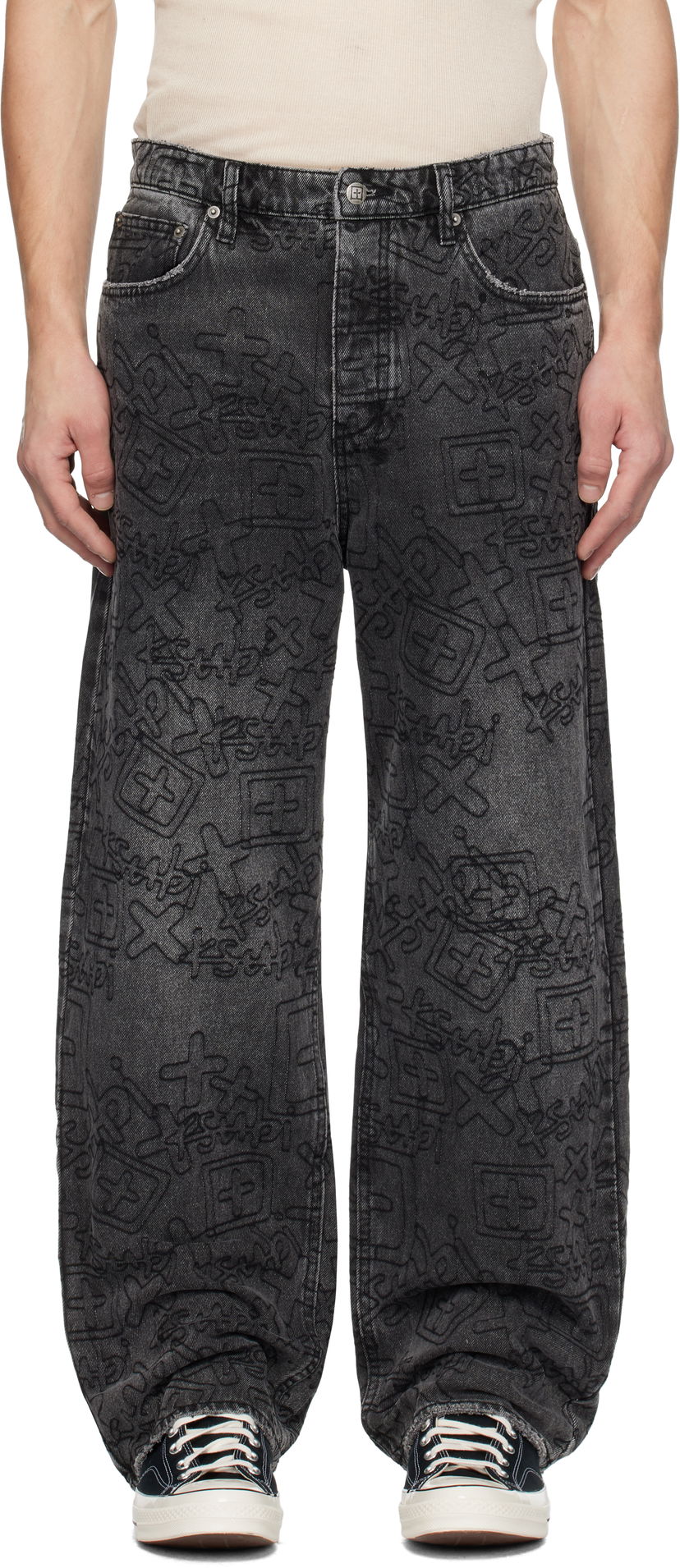Jeans Ksubi MAXX Stencil Stitch Jeans Musta | MPS25DJ011