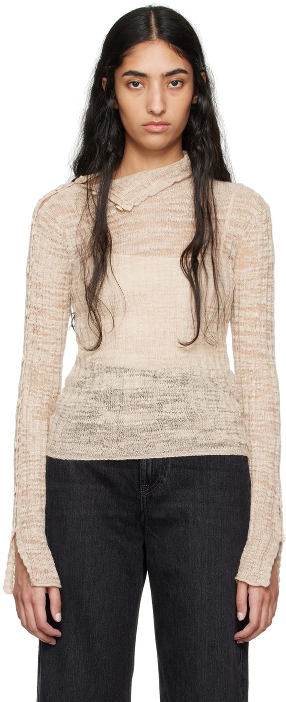 Villapaita Acne Studios Beige Button Sweater Beige | A60548-