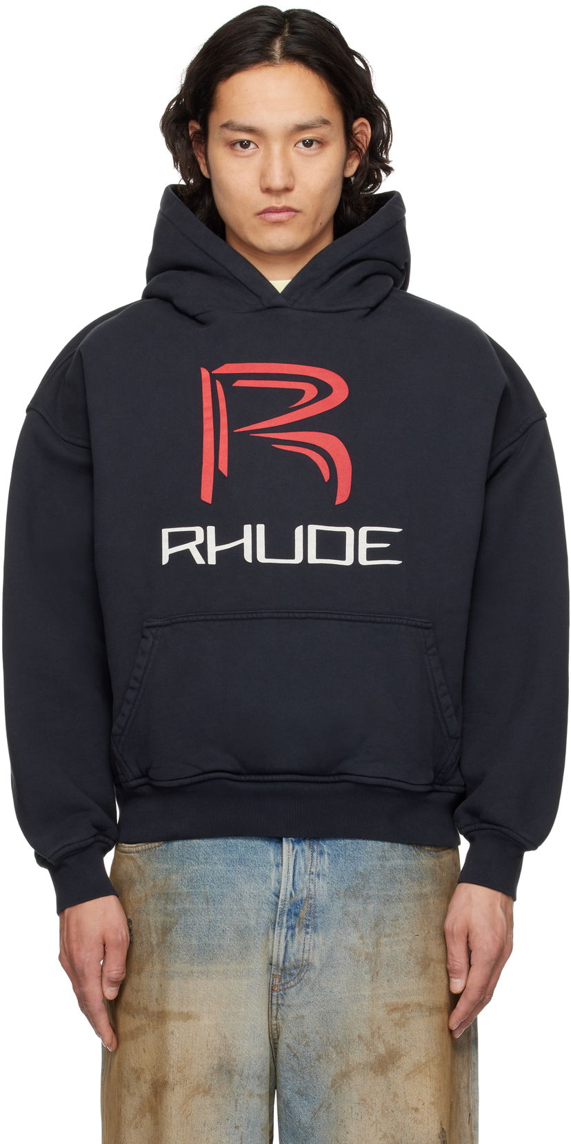 Huppari Rhude Rhude Circuit Logo Hoodie Tummansininen | RHSS25HO02012