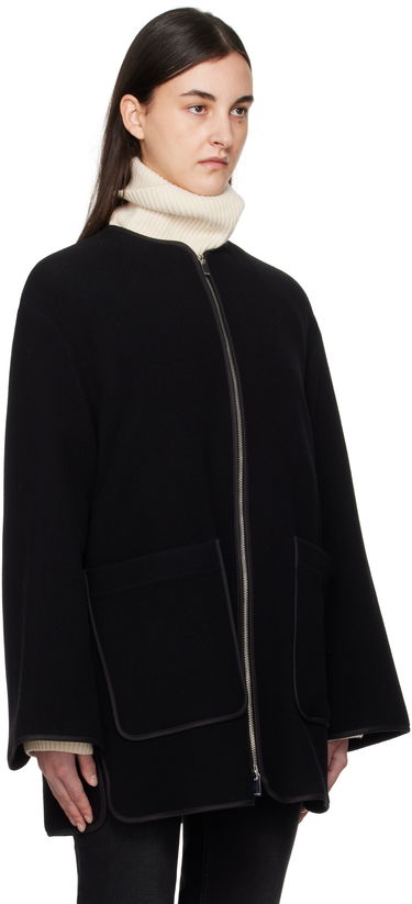 Takit TOTEME TOTEME Felted Wool Zip-Up Jacket Musta | 251-WRO4262-FB0039, 1