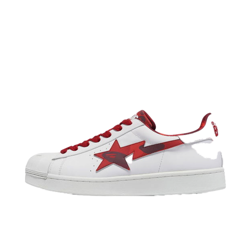 Tennarit ja kengät BAPE A Bathing Ape Skull Sta White Red Valkoinen | 1J20191007-RED
